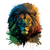 Coloured Lion Head