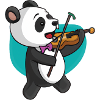 Panda plays violin