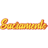 Sacramento Retro Lettering Yellow Red