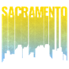 Sacramento Skyline Yellow Blue Gradient