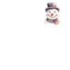 Retro Winter Snowman Head