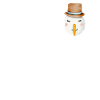 Retro Snowman Face Chest Pocket