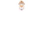 Snowman Face Breast Pocket