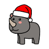 Rhinoceros Christmas Comic Xmas