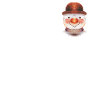 Retro Winter Snowman Face