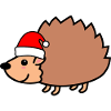 Hedgehog Comic Animal Noël