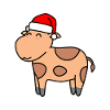 Cow Comic Christmas Xmas