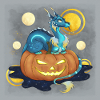 Halloween Dragon Guardian & Jack O'Lantern - Poster