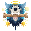 Hellhound Skull Gold - Dämonischer Wolf & Keksknochen