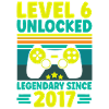 Level 6 Unlocked 2017 6th Birthday Gamer Gaming