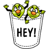 Hey. Funny cartoonish little men