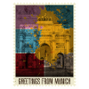 Munich Germany City Skyline Stamp