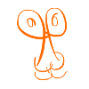 Funny asymmetric face.