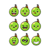 9 Christmas baubles #4/10 Green