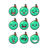 9 Christmas baubles #5/10Turquoise