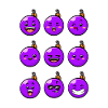 9 Christmas baubles #8/10 purple