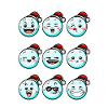 9 snowballs with Christmas hat