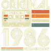 1986 Vintage Retro Vintage syntymäpäivälahja