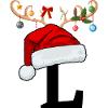 Letter L Christmas hat