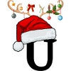 Letter U Christmas hat
