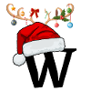Letter W Christmas hat