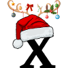 Letter X Christmas hat