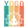 Retro Lotus Flower Meditating Yoga