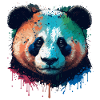 Colerful Panda Bear Head