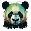 Buntes Panda-Gesicht