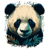 Panda with Bamboo Leaths