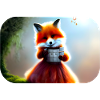 Fuchs im Kleid Füchsin