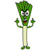 Funny leeks with muscles