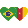 Brazil Cameroon Flag Heart
