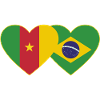 Cameroon Brazil Flag Heart