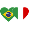 Italy Brazil Flag Heart Wide