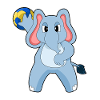 Elephant Handball Player Handball