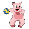Pig Handball Player Handball
