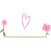 Two Flowers Line Heart
