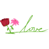 Love two flowers red plants