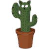 Cat as cactus in flower pot