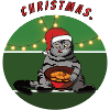 Katze mit Keksen Weihnachten Christmas