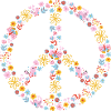 Blumenpeace Peacezeichen Muster