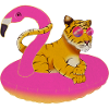 Tiger with Flamingo Flamingo, Tropical