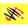 Yellow artwork on T-shirt