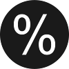 Prosent Symbol Tegn Rabatt Redusert % Ikon