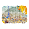 Paris France Aquarelle Illustration