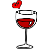 Wine glass with heart