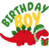 Christmas December Dinosaur Birthday Boy