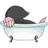 Mole Bathing Bathtub