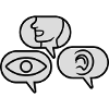 See Speak Hear Speech bubbles